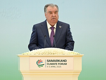 Суханронӣ дар ифтитоҳи Ҳамоиши сатҳи баланд «Осиёи Марказӣ дар баробари мушкилоти глобалии иқлим: муттаҳидшавӣ барои шукуфоии умумӣ»